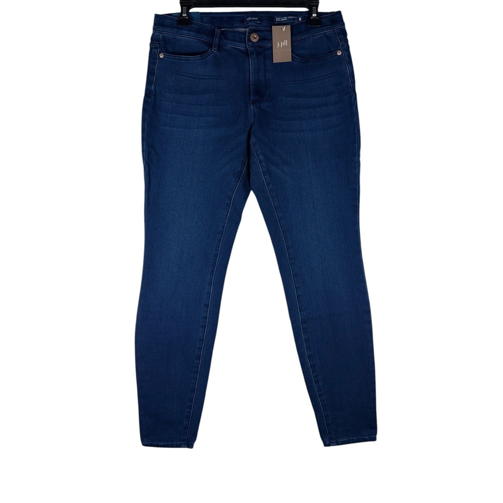 J. Jill Soft Ultra-Stretch Denim Jeggings Cypress Wash Dark Blue Size 8 NWT